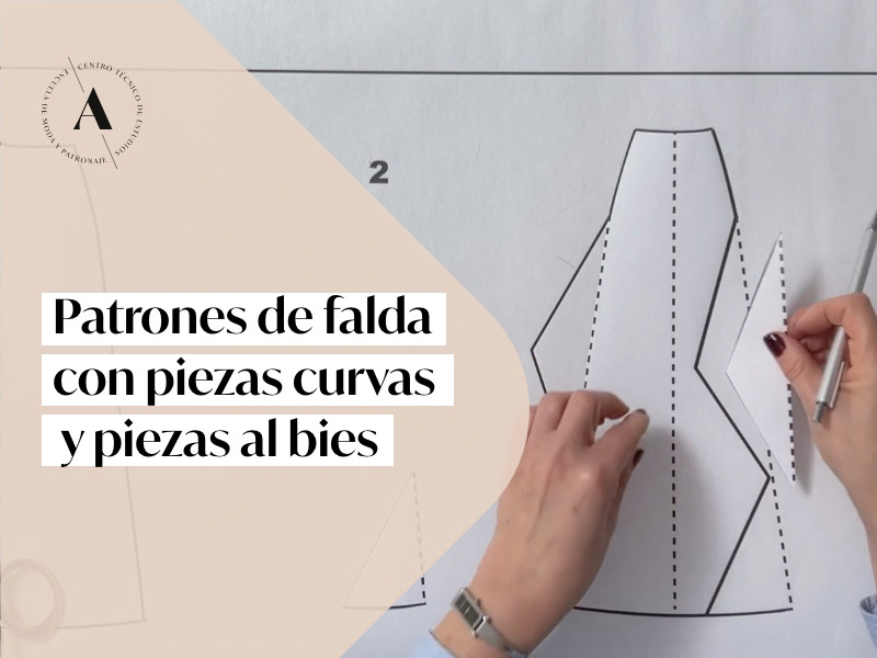 PATRONES DE FALDA CON PIEZAS CURVAS Y PIEZAS AL BIES